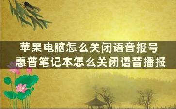 苹果电脑怎么关闭语音报号 惠普笔记本怎么关闭语音播报